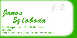janos szloboda business card